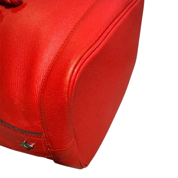 MCM Red Bucket Drawstring Bag with Adjustable Strap EUC - Picture 9 of 14